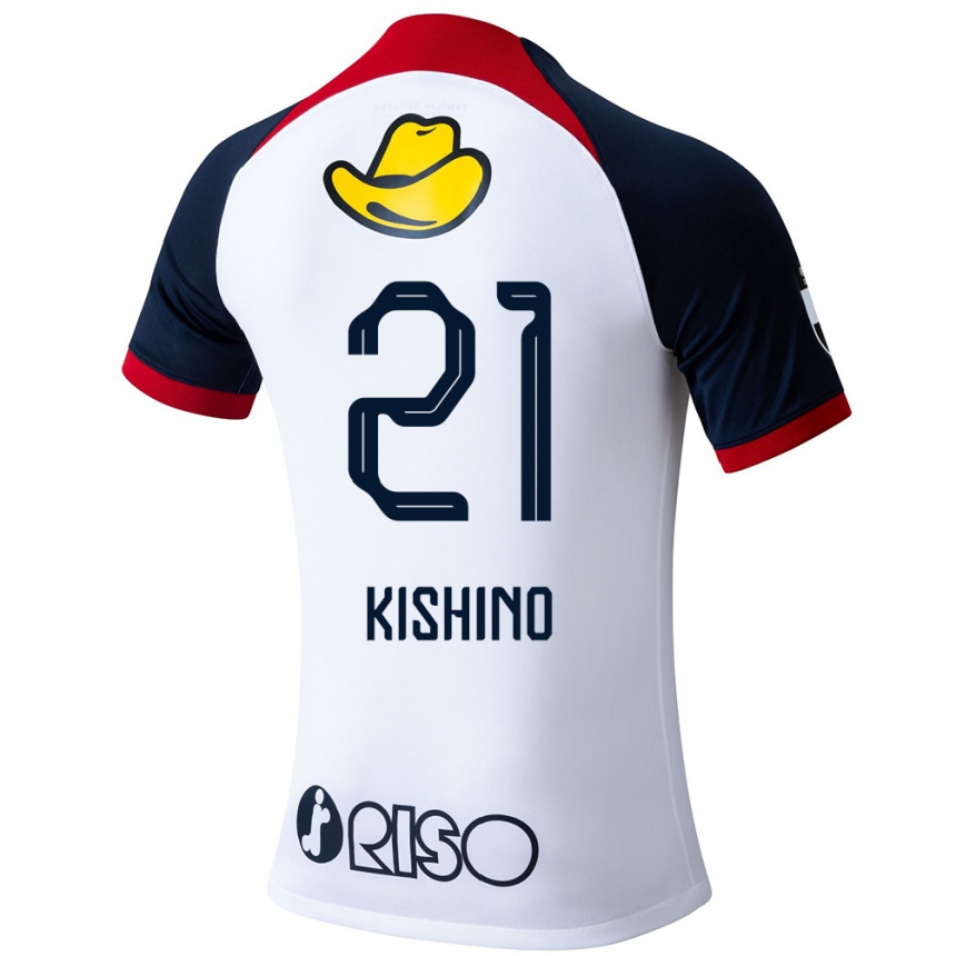 Niño Fútbol Camiseta Eita Kishino #21 Blanco Azul Rojo 2ª Equipación 2024/25 Argentina