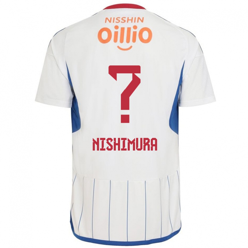 Niño Fútbol Camiseta Takuma Nishimura #0 Blanco Azul Rojo 2ª Equipación 2024/25 Argentina