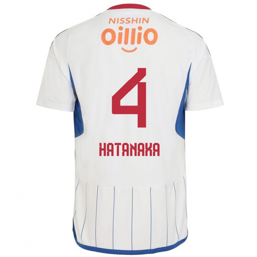 Niño Fútbol Camiseta Shinnosuke Hatanaka #4 Blanco Azul Rojo 2ª Equipación 2024/25 Argentina