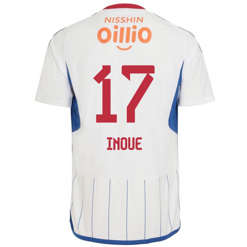 Niño Fútbol Camiseta Kenta Inoue #17 Blanco Azul Rojo 2ª Equipación 2024/25 Argentina