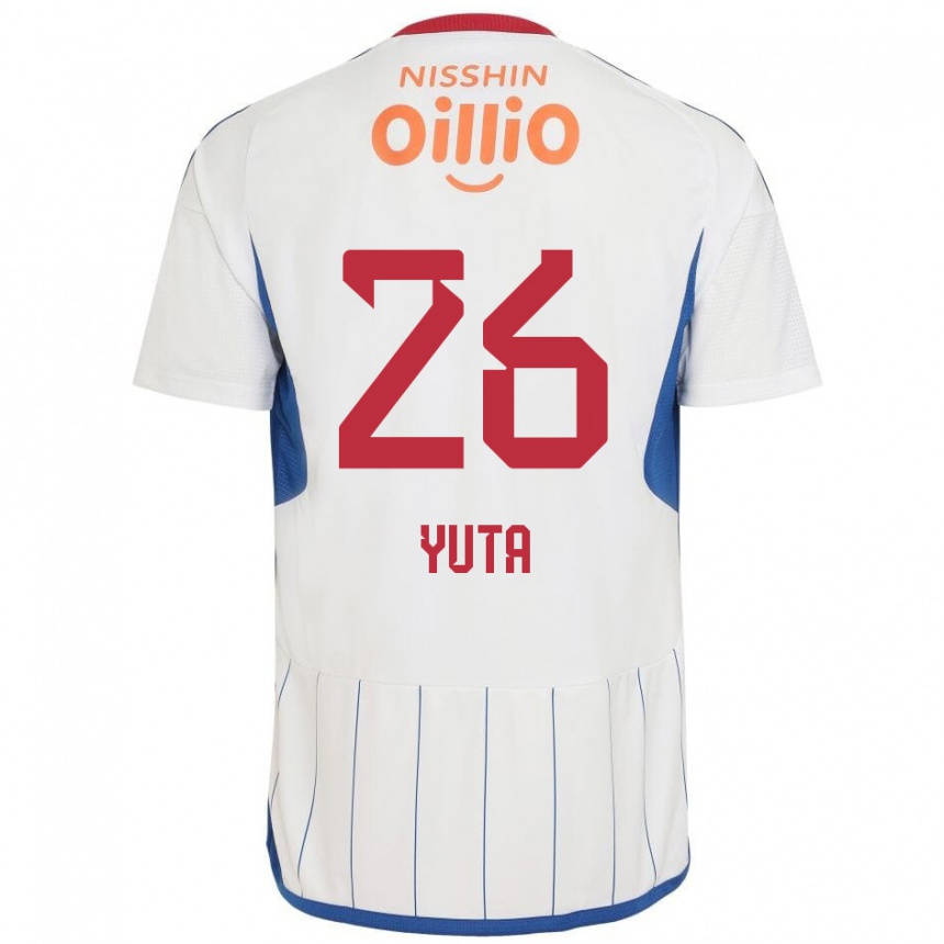 Niño Fútbol Camiseta Yuta Koike #26 Blanco Azul Rojo 2ª Equipación 2024/25 Argentina