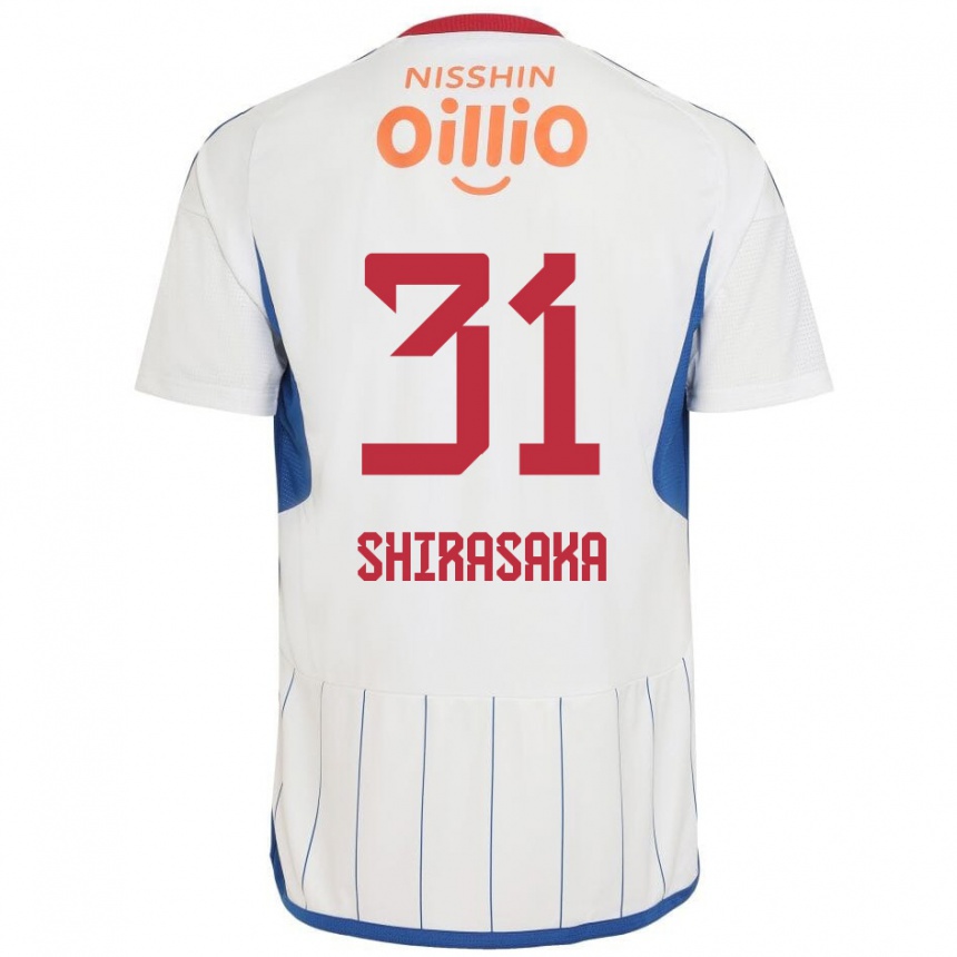 Niño Fútbol Camiseta Fuma Shirasaka #31 Blanco Azul Rojo 2ª Equipación 2024/25 Argentina