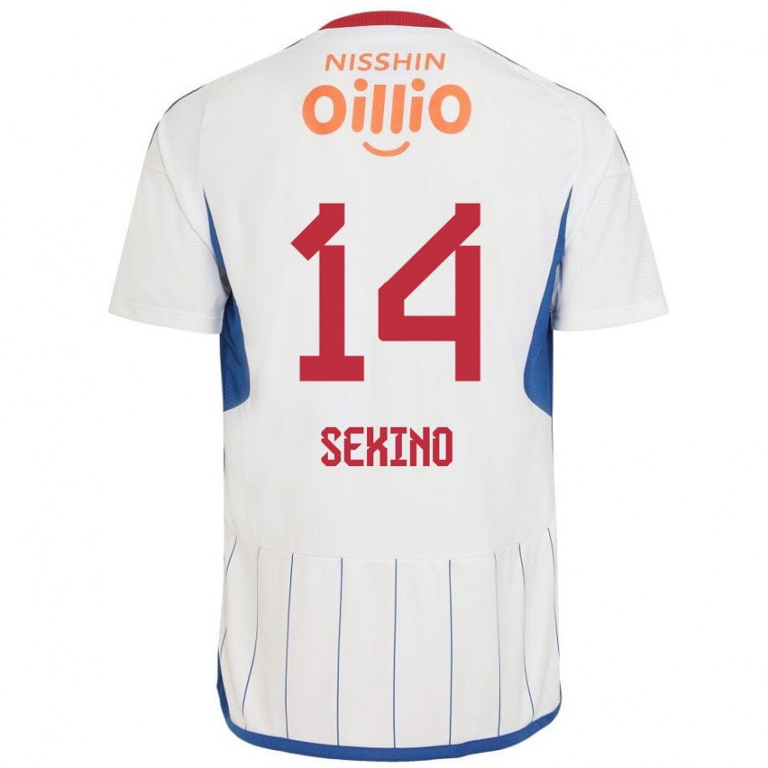 Niño Fútbol Camiseta Aiki Sekino #14 Blanco Azul Rojo 2ª Equipación 2024/25 Argentina