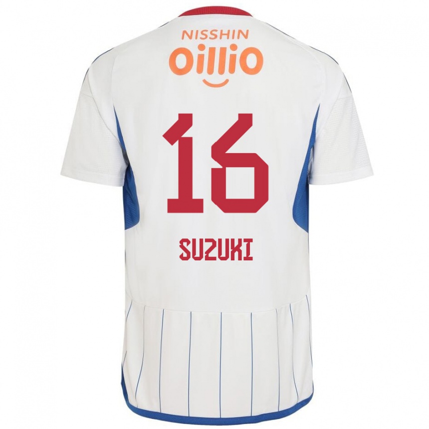 Niño Fútbol Camiseta Kai Suzuki #16 Blanco Azul Rojo 2ª Equipación 2024/25 Argentina