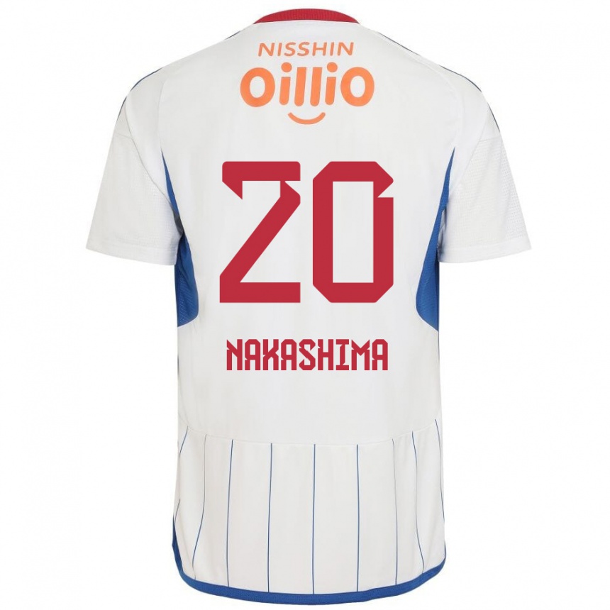 Niño Fútbol Camiseta Rikuto Nakashima #20 Blanco Azul Rojo 2ª Equipación 2024/25 Argentina