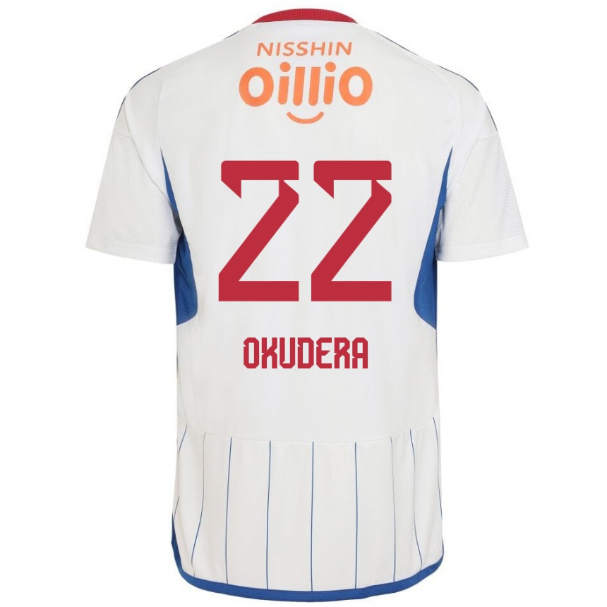 Niño Fútbol Camiseta Minato Okudera #22 Blanco Azul Rojo 2ª Equipación 2024/25 Argentina