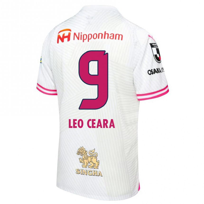 Niño Fútbol Camiseta Léo Ceará #9 Blanco Rosa 2ª Equipación 2024/25 Argentina