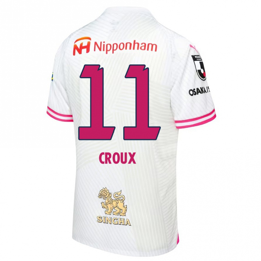 Niño Fútbol Camiseta Jordy Croux #11 Blanco Rosa 2ª Equipación 2024/25 Argentina