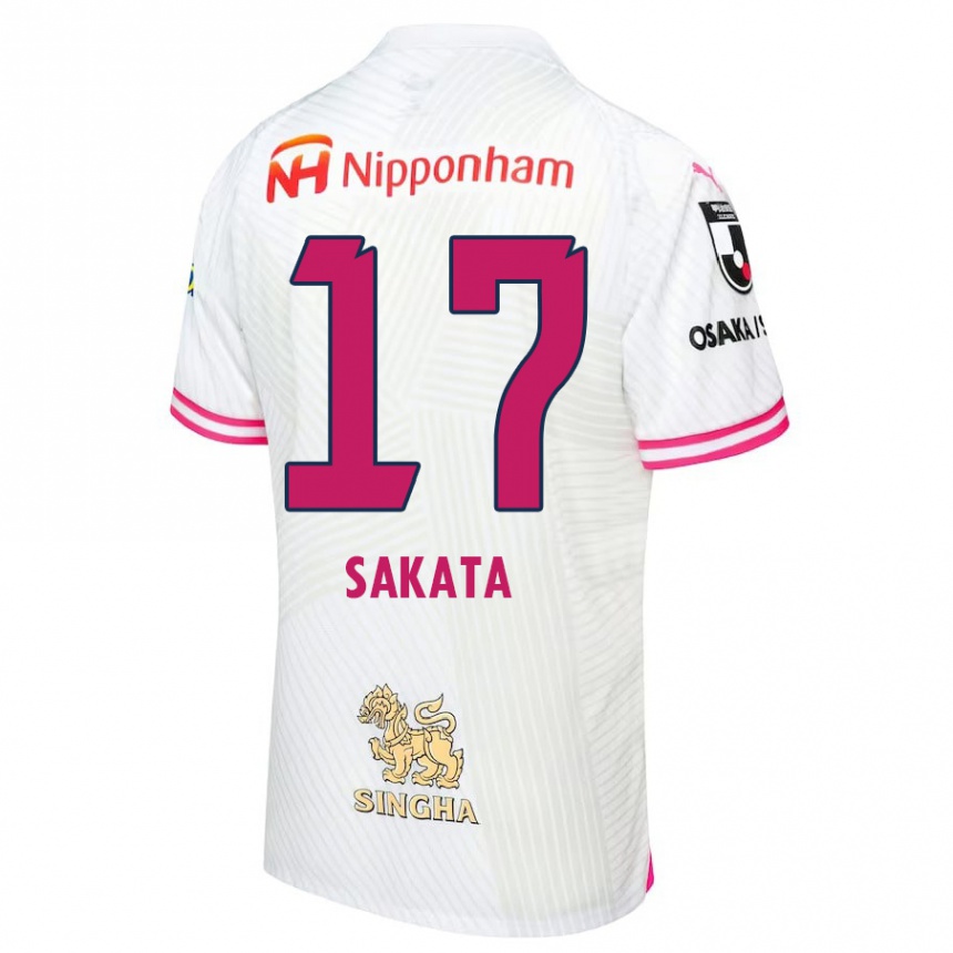 Niño Fútbol Camiseta Reiya Sakata #17 Blanco Rosa 2ª Equipación 2024/25 Argentina