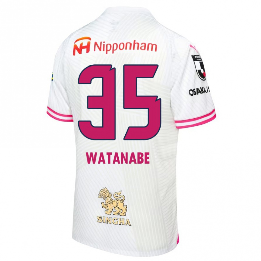 Niño Fútbol Camiseta Ryo Watanabe #35 Blanco Rosa 2ª Equipación 2024/25 Argentina