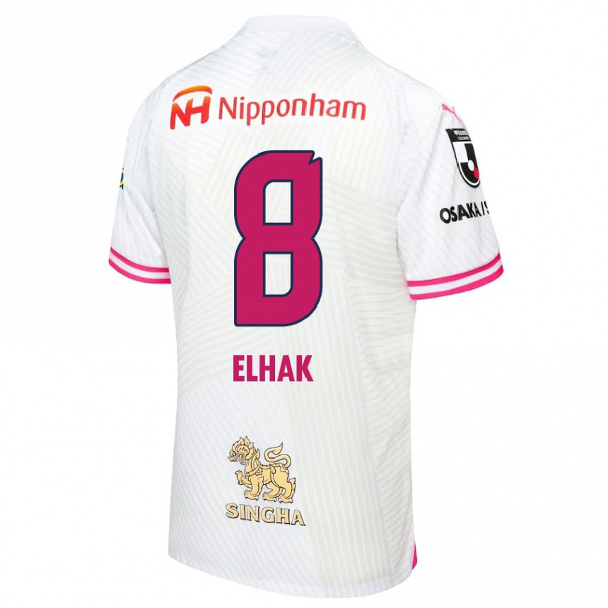 Niño Fútbol Camiseta Akuro Elhak #8 Blanco Rosa 2ª Equipación 2024/25 Argentina