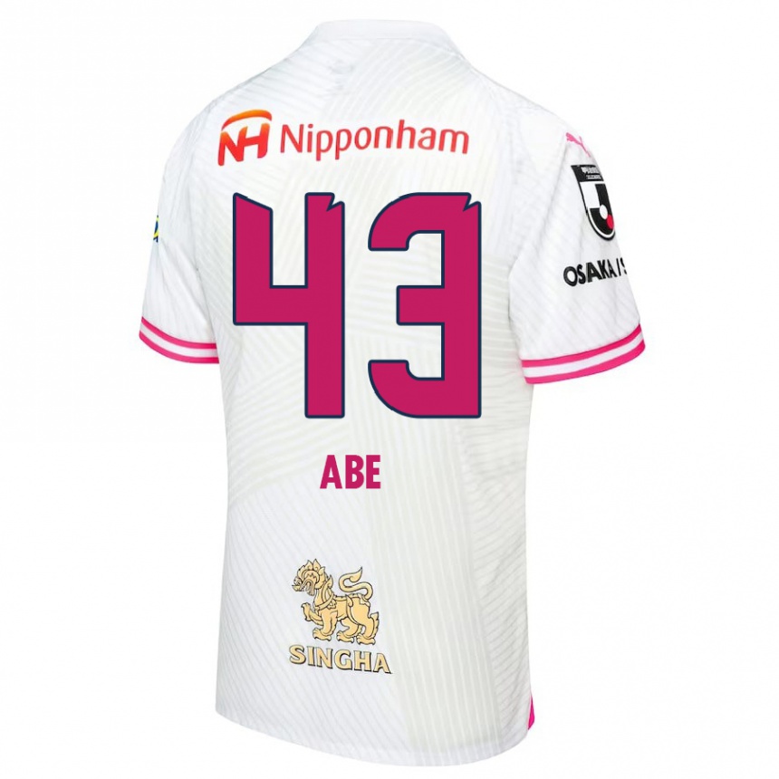 Niño Fútbol Camiseta Yosei Abe #43 Blanco Rosa 2ª Equipación 2024/25 Argentina