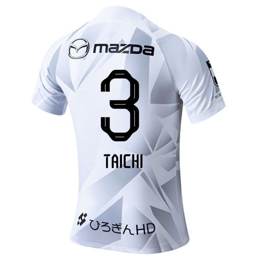 Niño Fútbol Camiseta Taichi Yamasaki #3 Blanco Gris Negro 2ª Equipación 2024/25 Argentina