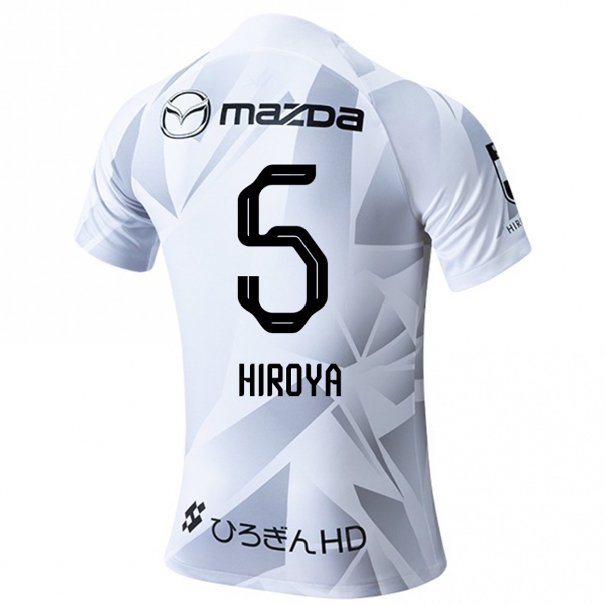 Niño Fútbol Camiseta Hiroya Matsumoto #5 Blanco Gris Negro 2ª Equipación 2024/25 Argentina