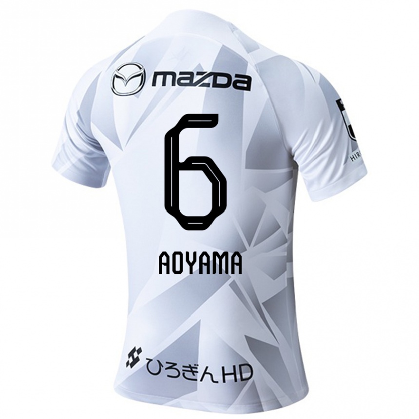 Niño Fútbol Camiseta Toshihiro Aoyama #6 Blanco Gris Negro 2ª Equipación 2024/25 Argentina