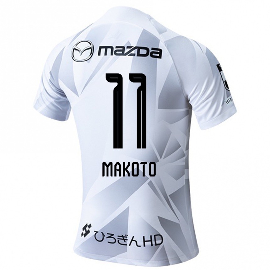 Niño Fútbol Camiseta Makoto Mitsuta #11 Blanco Gris Negro 2ª Equipación 2024/25 Argentina