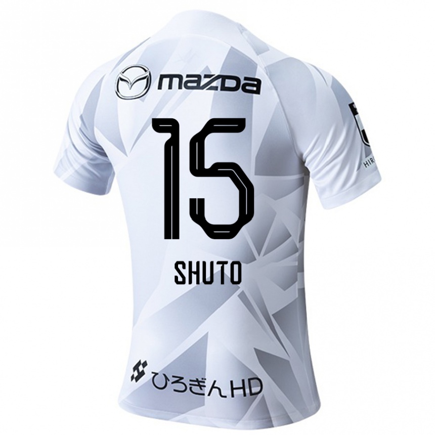 Niño Fútbol Camiseta Shuto Nakano #15 Blanco Gris Negro 2ª Equipación 2024/25 Argentina