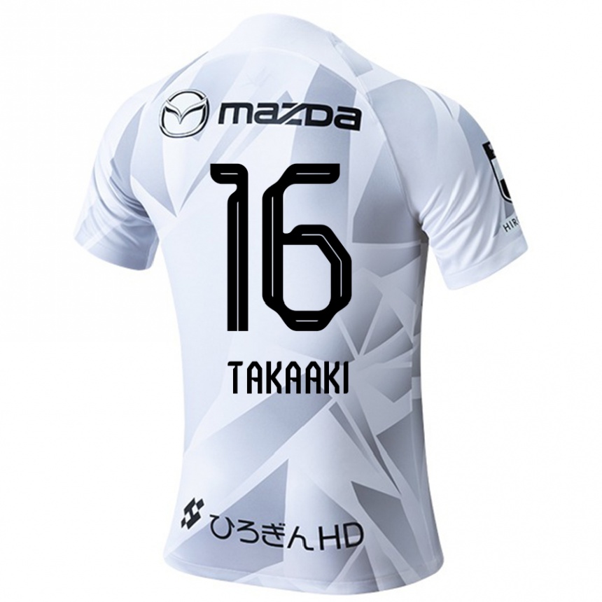 Niño Fútbol Camiseta Takaaki Shichi #16 Blanco Gris Negro 2ª Equipación 2024/25 Argentina