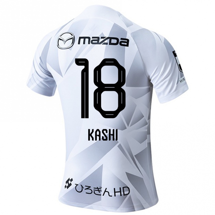 Niño Fútbol Camiseta Yoshifumi Kashiwa #18 Blanco Gris Negro 2ª Equipación 2024/25 Argentina