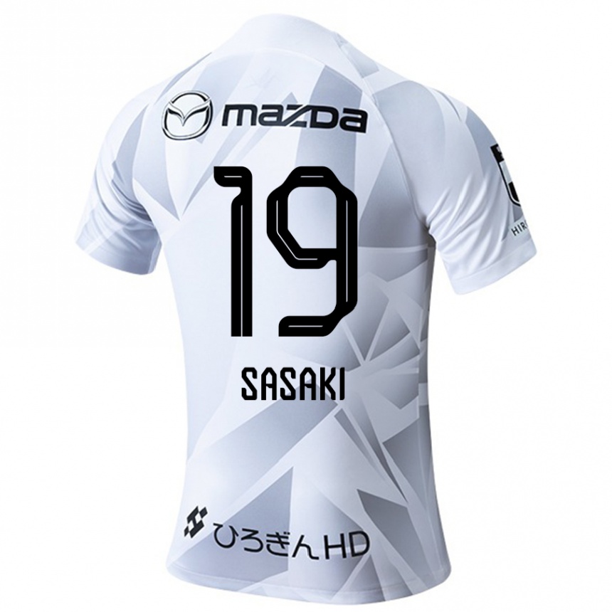 Niño Fútbol Camiseta Sho Sasaki #19 Blanco Gris Negro 2ª Equipación 2024/25 Argentina