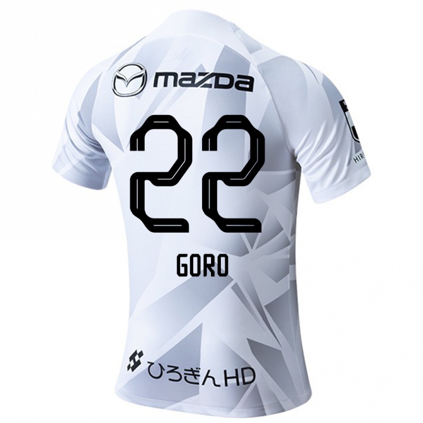 Niño Fútbol Camiseta Goro Kawanami #22 Blanco Gris Negro 2ª Equipación 2024/25 Argentina