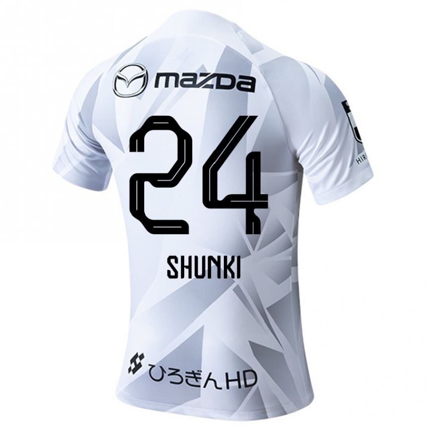 Niño Fútbol Camiseta Shunki Higashi #24 Blanco Gris Negro 2ª Equipación 2024/25 Argentina