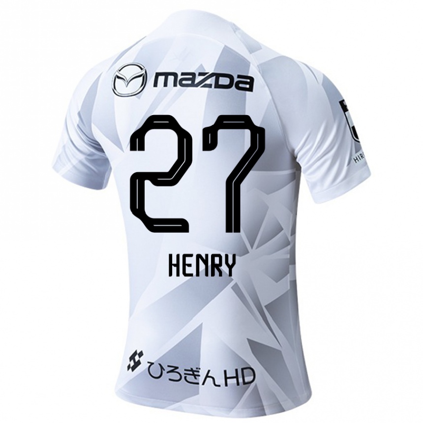 Niño Fútbol Camiseta Osamu Henry Iyoha #27 Blanco Gris Negro 2ª Equipación 2024/25 Argentina