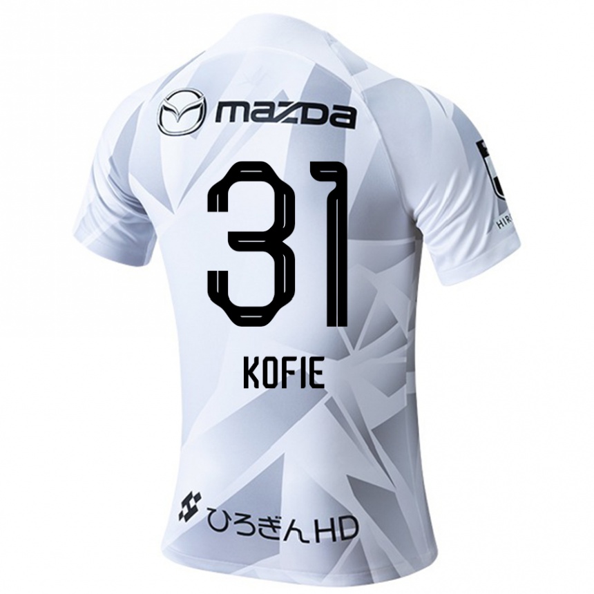 Niño Fútbol Camiseta Shota Kofie #31 Blanco Gris Negro 2ª Equipación 2024/25 Argentina