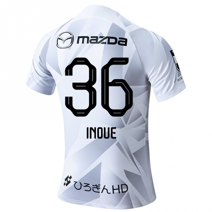 Niño Fútbol Camiseta Aren Inoue #36 Blanco Gris Negro 2ª Equipación 2024/25 Argentina