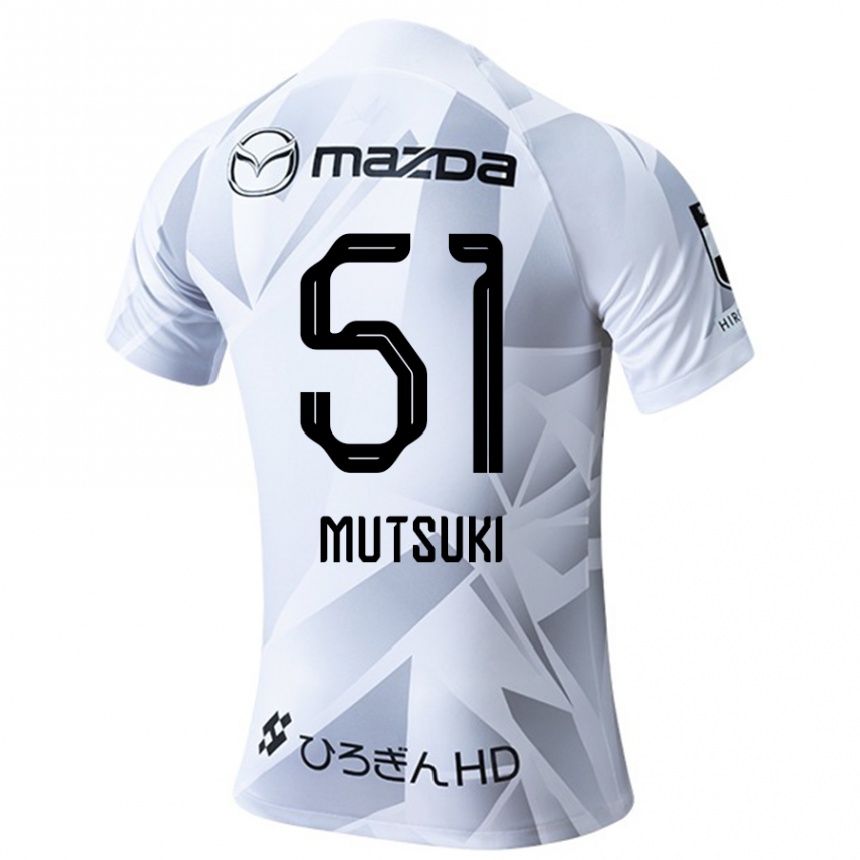 Niño Fútbol Camiseta Mutsuki Kato #51 Blanco Gris Negro 2ª Equipación 2024/25 Argentina