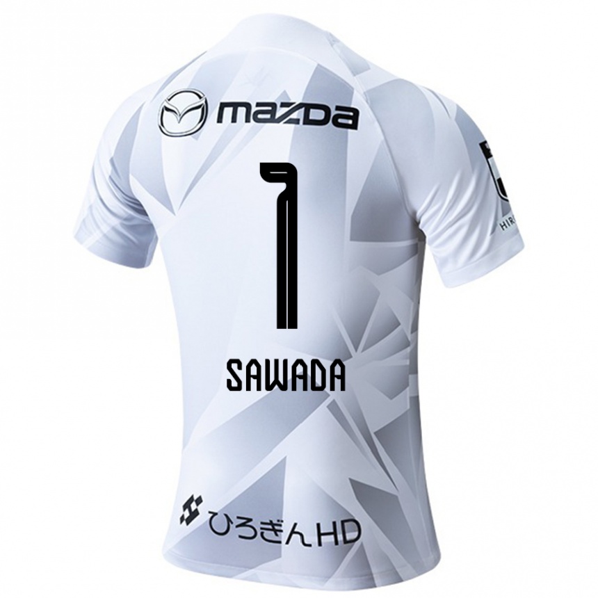 Niño Fútbol Camiseta Shunsuke Sawada #1 Blanco Gris Negro 2ª Equipación 2024/25 Argentina