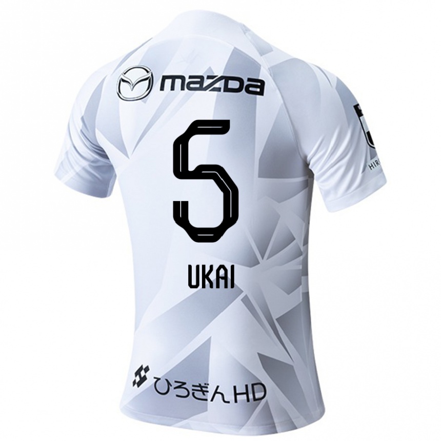 Niño Fútbol Camiseta Hiroto Ukai #5 Blanco Gris Negro 2ª Equipación 2024/25 Argentina