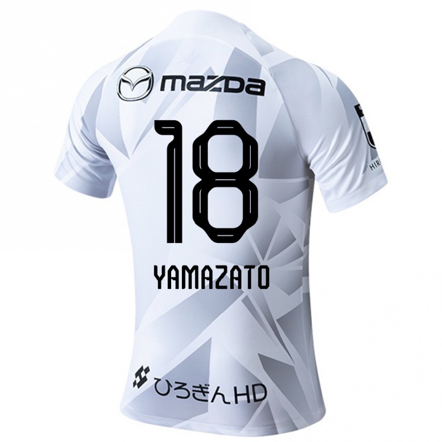 Niño Fútbol Camiseta Kenshin Yamazato #18 Blanco Gris Negro 2ª Equipación 2024/25 Argentina