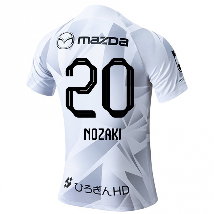 Niño Fútbol Camiseta Kota Nozaki #20 Blanco Gris Negro 2ª Equipación 2024/25 Argentina