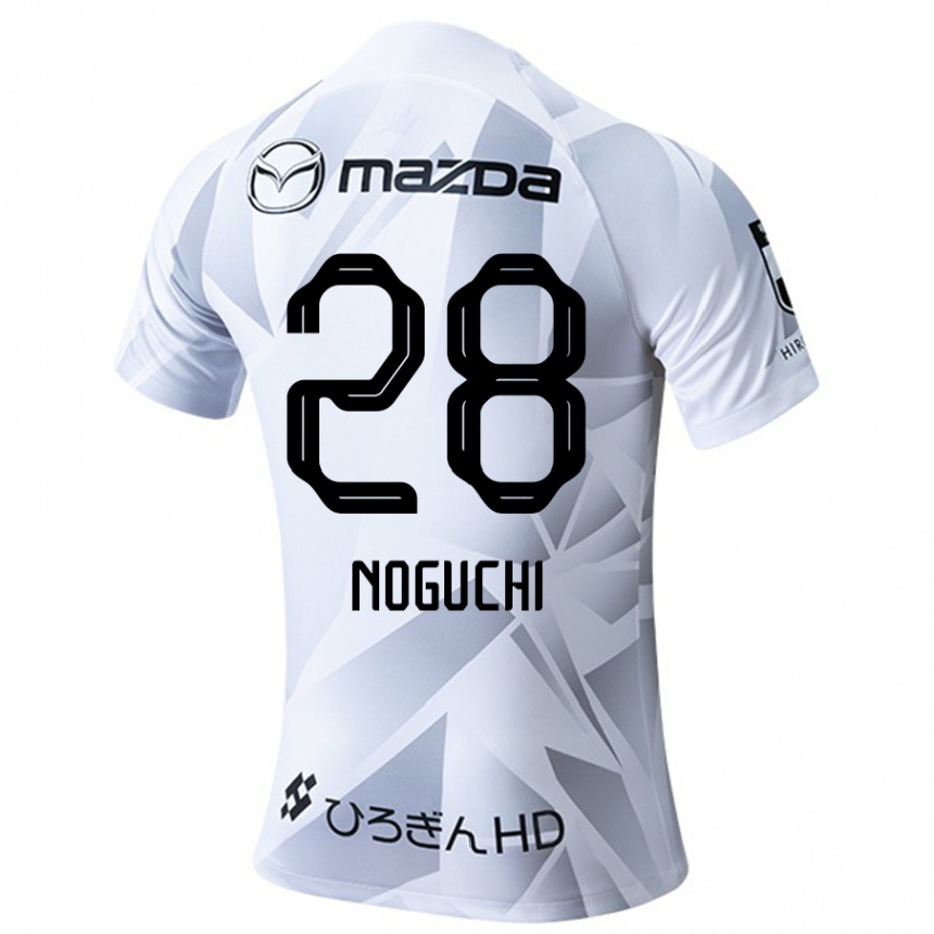 Niño Fútbol Camiseta Rento Noguchi #28 Blanco Gris Negro 2ª Equipación 2024/25 Argentina