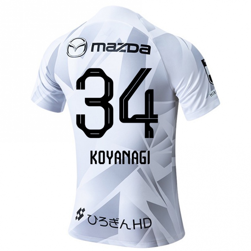 Niño Fútbol Camiseta Shu Koyanagi #34 Blanco Gris Negro 2ª Equipación 2024/25 Argentina