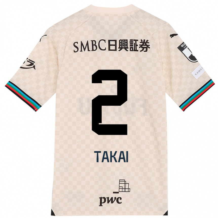 Niño Fútbol Camiseta Kota Takai #2 Blanco Gris 2ª Equipación 2024/25 Argentina