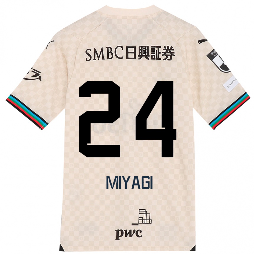 Niño Fútbol Camiseta Ten Miyagi #24 Blanco Gris 2ª Equipación 2024/25 Argentina