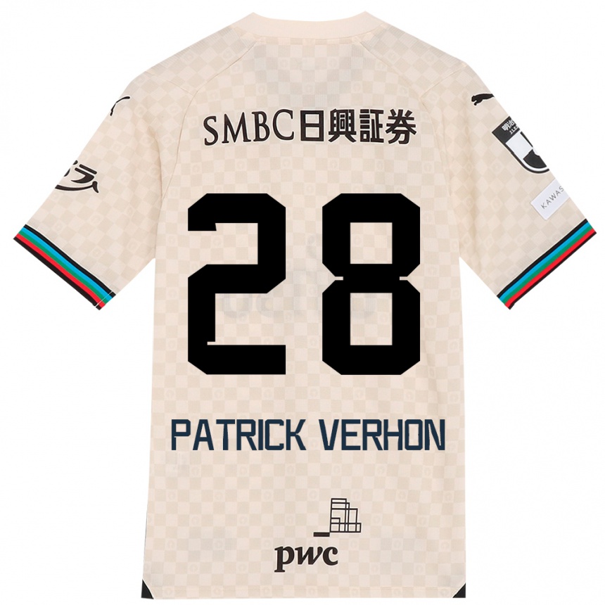 Niño Fútbol Camiseta Patrick Verhon #28 Blanco Gris 2ª Equipación 2024/25 Argentina