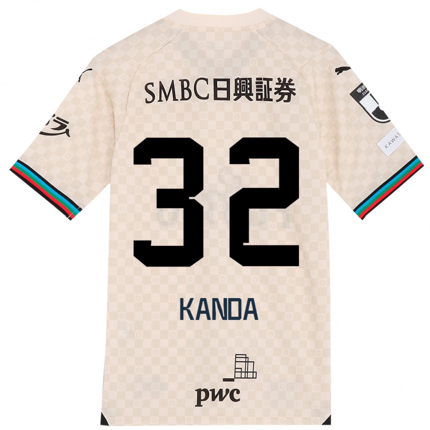 Niño Fútbol Camiseta Soma Kanda #32 Blanco Gris 2ª Equipación 2024/25 Argentina