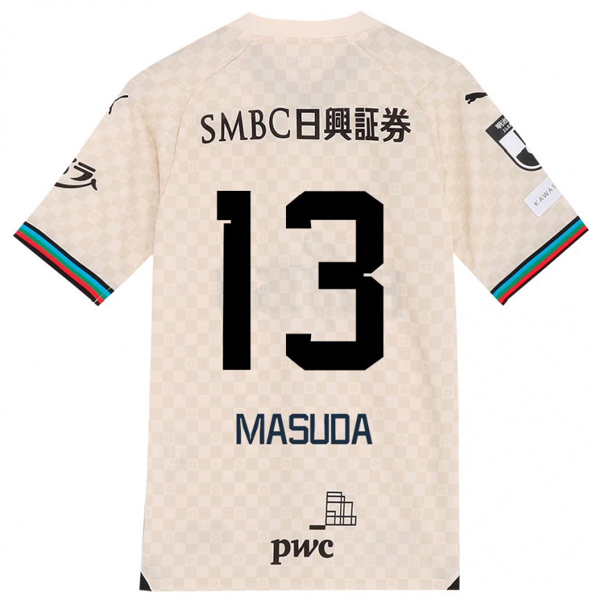 Niño Fútbol Camiseta Hinata Masuda #13 Blanco Gris 2ª Equipación 2024/25 Argentina