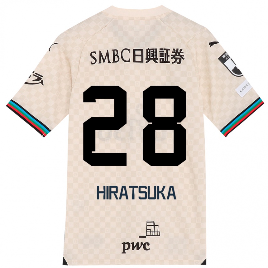 Niño Fútbol Camiseta Hayato Hiratsuka #28 Blanco Gris 2ª Equipación 2024/25 Argentina