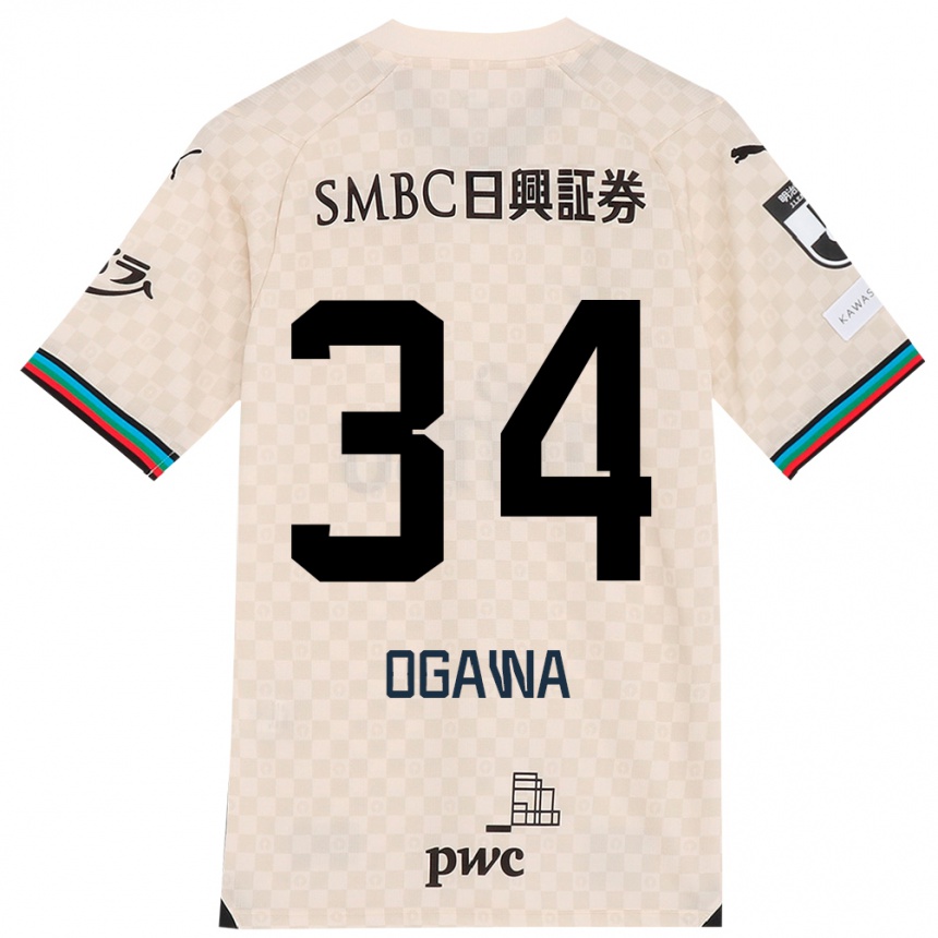 Niño Fútbol Camiseta Hiroto Ogawa #34 Blanco Gris 2ª Equipación 2024/25 Argentina