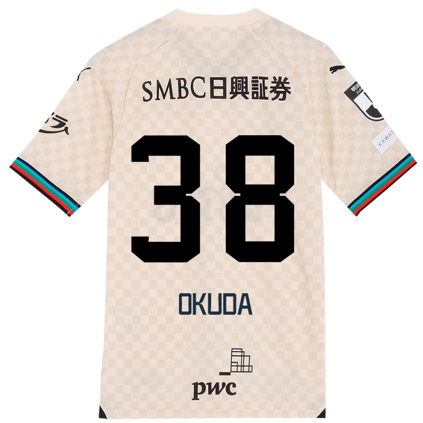 Niño Fútbol Camiseta Yuma Okuda #38 Blanco Gris 2ª Equipación 2024/25 Argentina