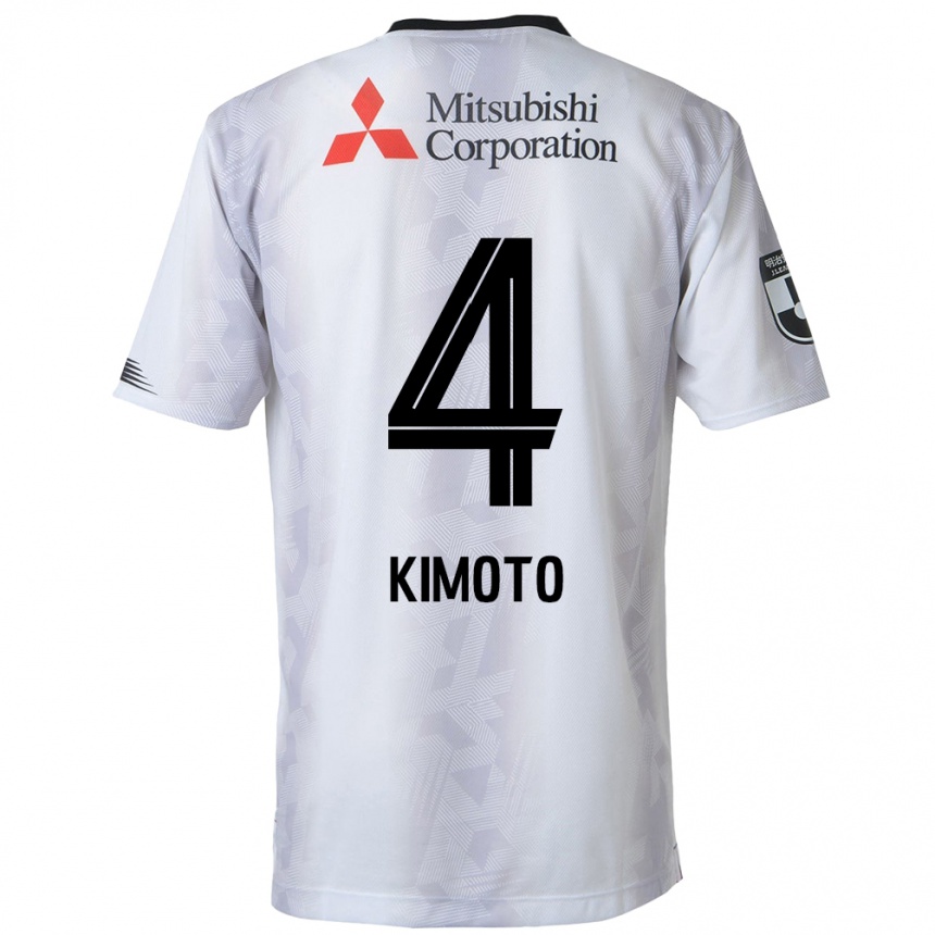 Niño Fútbol Camiseta Yasuki Kimoto #4 Blanco Negro 2ª Equipación 2024/25 Argentina