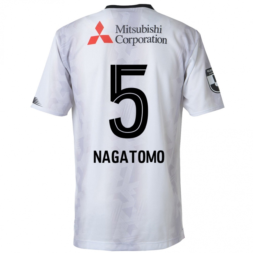 Niño Fútbol Camiseta Yuto Nagatomo #5 Blanco Negro 2ª Equipación 2024/25 Argentina