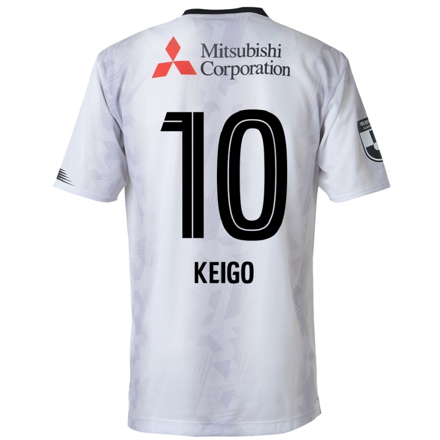 Niño Fútbol Camiseta Keigo Higashi #10 Blanco Negro 2ª Equipación 2024/25 Argentina