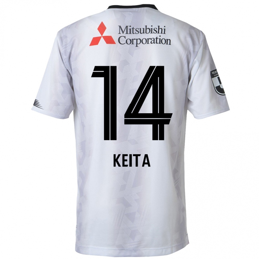 Niño Fútbol Camiseta Keita Yamashita #14 Blanco Negro 2ª Equipación 2024/25 Argentina