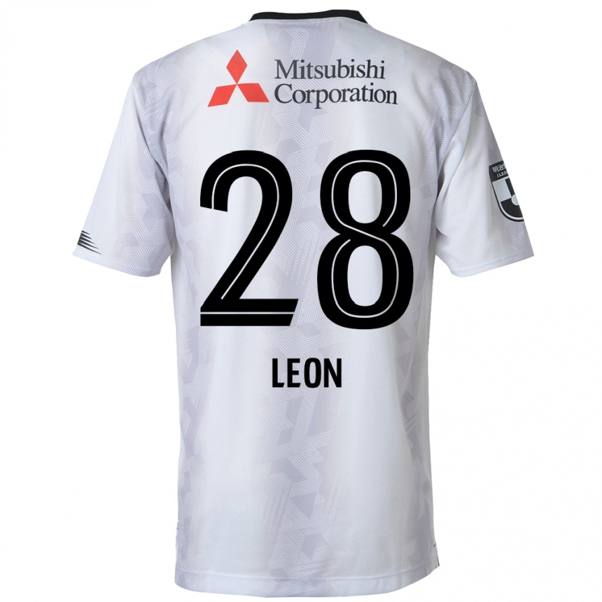 Niño Fútbol Camiseta Leon Nozawa #28 Blanco Negro 2ª Equipación 2024/25 Argentina