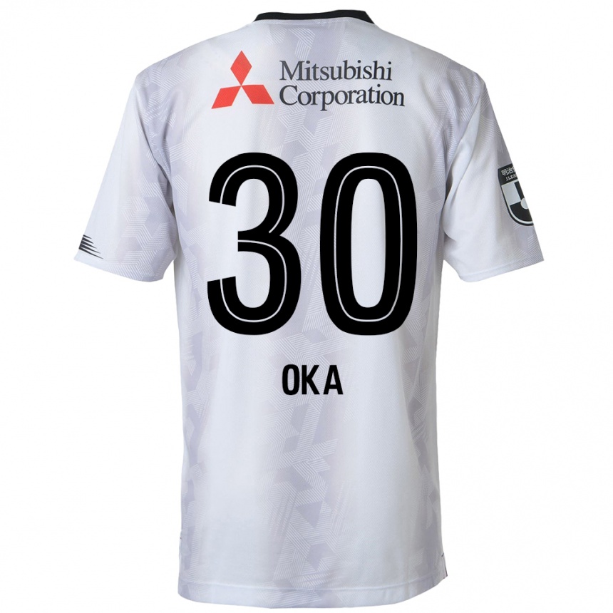 Niño Fútbol Camiseta Teppei Oka #30 Blanco Negro 2ª Equipación 2024/25 Argentina